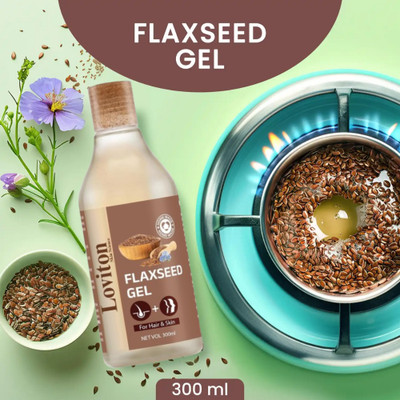 loviton Flaxseed Gel |For Hair & Skin| Frizz- Control| Smoothening | Soft Long Hair(300 ml)