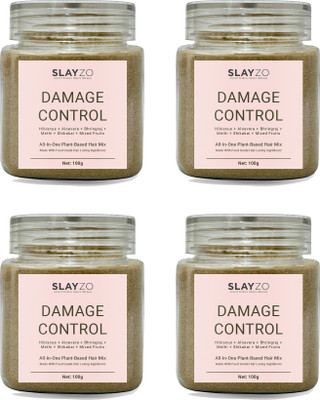 Slayzo Damage Control Herbal Hair Powder For Hair Repair 100g Each (Pack of 4) 400gm(400 g)