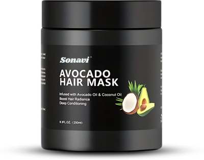 Sonavi Avocado Hair Mask For Dry & Frizzy Hair | Soft, Smooth & Shiny Hair(250 ml)