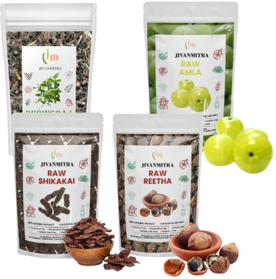 JIVANMITRA Reetha Amla Shikakai Bhringraj In Dry Form For Hair Growth(400 g)