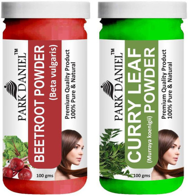 PARK DANIEL Natural Beetroot Powder & Curry Leaf Powder Combo Pack of 2 Jars of 100 gms(200 gms)(200 g)