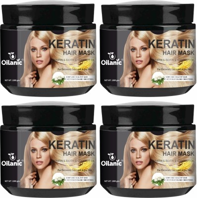 Oilanic Professional Keratin Treatment Hair Mask Combo Pack of 4 jar 1000 ml (4000 ml(4000 ml)