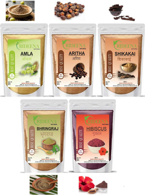 Rideena Natural Amla Reetha Shiakakai Bhringraj Hibiscus(100x5=500)(500 g)