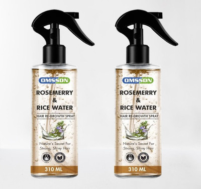 OMSSDN Rosemary & Rice Water Spray for Hair Re-Growth, Hair Fall Control - 310 ml X 2(620 ml)