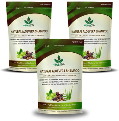 Havintha Natural Amla Reetha Shikakai and Aloevera Powder Shampoo for Oily Hair(681 g)