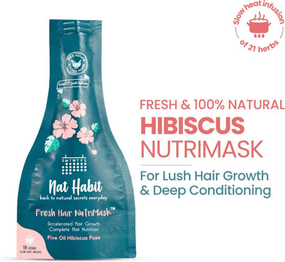 Nat Habit Five-Oil Hibiscus Hair Mask for Women & Men, Hair Growth & Frizz Control(40 g)