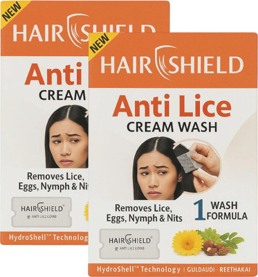 Hair Shileld Lice Free in Minuts Powerfull Anti Lice Cream Wash for All Hair Types Pack of 2(30 ml)