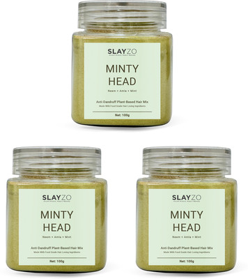 Slayzo Minty Head Herbal Hair Powder For Dandruff 100g Each (Pack of 3) 300gm(300 g)