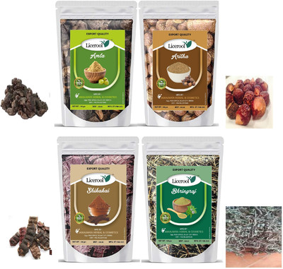 Licerool Best Amla Rietha Shikakai Bhringraj Raw(400 g)