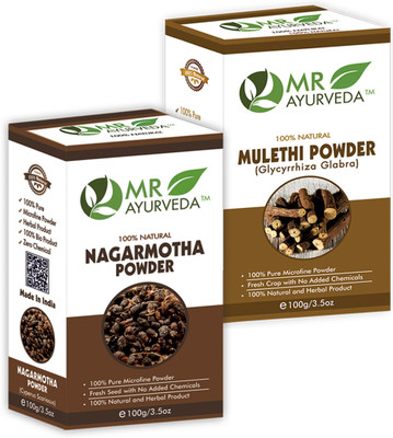 MR Ayurveda Nagarmotha Powder and Mulethi Powder - Combo Pack(200 g)