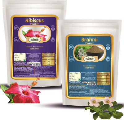 biotic Brahmi and Hibiscus Powder (100 gms Each)(200 g)