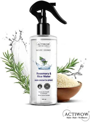 ACTIWOW Rosemary & Rice Water Leave-In Spray for Smooth Hair & Healthy Scalp(100 ml)