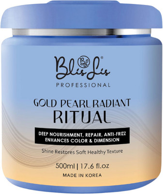 Blislis Gold Pearl Radiant Ritual Hair Mask | Anti-Frizz for All Hair Types(500 ml)