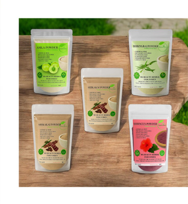 Beautoherb Pure Amla reetha Shikakai Hibiscus Bhringraj Powder(248 g)