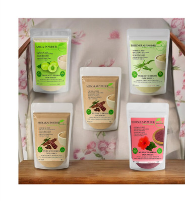 Beautoherb Amla Aritha Shikakai Hibiscus Bhringraj Powder 5 combo(250 g)