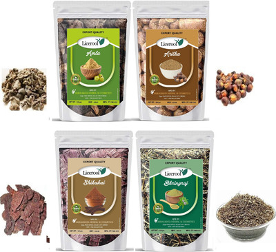 Licerool New Amla Areetha Shikakai bhringraj raw(400 g)