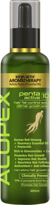 KEYA SETH AROMATHERAPY Alopex Penta Active10,Hair Growth Serum,Clinically Proven,Red Ginseng & Rosemary(120 ml)