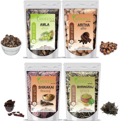 Rideena Orgenic Raw dry Reetha Amla, Shikakai, bhringraj,400gm Combo(400 g)
