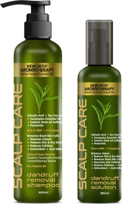 KEYA SETH AROMATHERAPY Scalp Care Treatment Kit with Salicylic Acid Tea Tree Oil, Dandruff & Oily Scalp(320 ml)