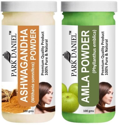 PARK DANIEL Natural Ashwagandha Powder & Amla Powder Combo Pack of 2 Jars of 100 gms(200 gms)(200 g)