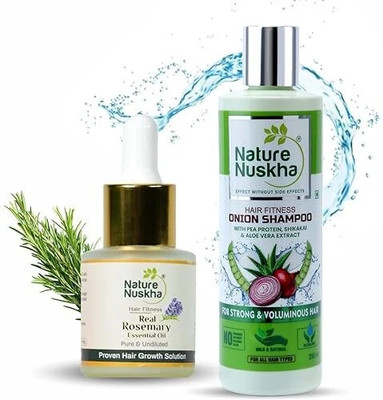 Nature Nuskha Hair Fitness Solution - Combo Pack of Rosemary Oil 15ml & Onion Shampoo (250ml)(265 ml)