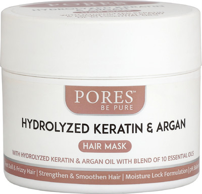 PORES BE PURE Hydrolyzed Keratin & Argan Hair Mask For Smoothening & Deep Conditioning(200 g)