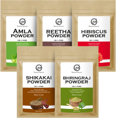 Nuerma Science Amla, Reetha, Shikakai, Bhringraj Powder - Hair Pack Combo Pack(500 g)
