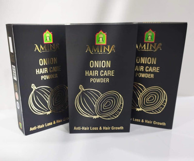 Amina Henna Pure Onion Powder for Hair Growth & Anti Hair Fall, 4 Packs | Each(50 g)