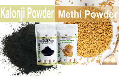 Moovalley Natural Methi Powder & Kalonji(Black Cumin) Powder Combo Pack of 2 (100g Each)(200 g)