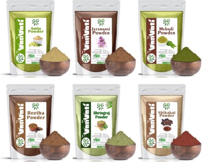 Vanvati Reetha, Amla, Shikakai, Jata Mansi, Mehndi & Bhringraj Powder For Hair Powder(300 g)