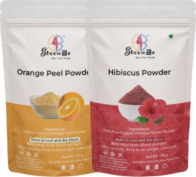 Shoowbr Natural Orange Peel,Hibiscus Powder No Artifical Colour & Additives.(100 g)