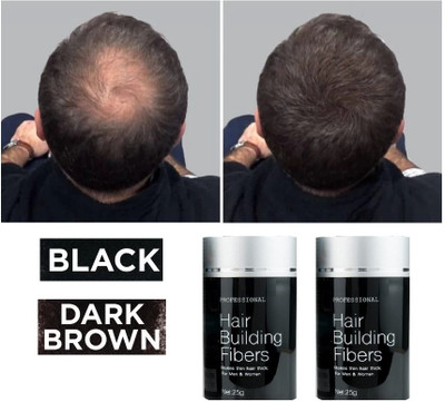 Latixmat Dark Brown + Black hair fiber Hair Loss Concealer Medium Hair Volumizer Powder(50 g)