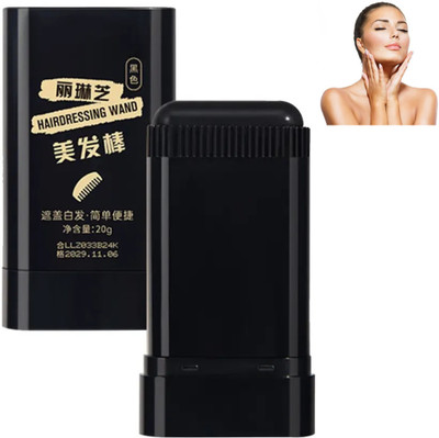 FLORIMYST Hair Color Touch-Up Stick | Black | Waterproof & Sweat-Proof Hair Dye 456362519 SOFT Hair Volumizer Gotysles Hair Dye Comb, Roseionly Hair Dye Comb , BLACK(20 g)