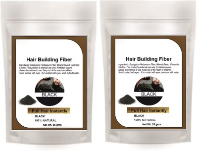 house of common Hair Building Fiber full Hair Instantly Natural Black (25gm) - Pack of 5 Hair Building Fiber Hair Fullfiller Hair Volumizer Hair Building Fibre(50 g)