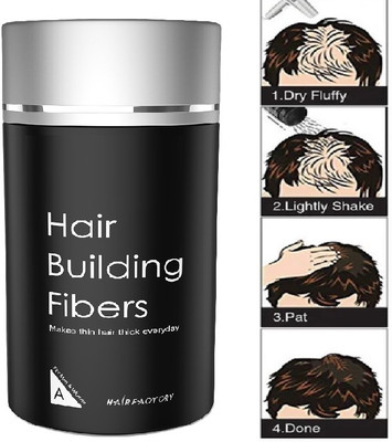 GULGLOW99 Hair Building Thickening Fibers For Man & Women, Black Fibers Medium Hair Volumizer Powder(22 g)