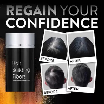 EVERERIN Hair Fiber For Hair Loss Concealer & Instant Styling Black Color Hair Fiber BLACK Hair Loss Concealer in seconds Hair Volumizer Powder(25 g)