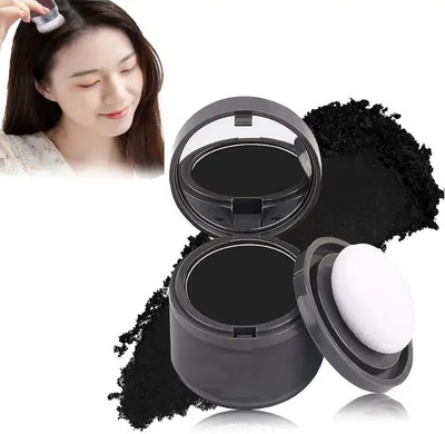 EVERERIN Cover-Up Hair Powder - Black | Covers Grey Roots & Bald Spots Instantly 1 BLACK STRONG HOLD Hair Volumizer ALL HAIR TYPE(5 g)