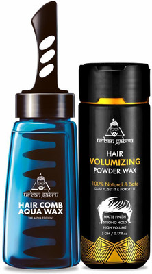 urbangabru Combo of Hair Volumizing Powder Wax (5 GM) + Hair Comb Aqua Wax - The Alpha Edition - Strong Hold Hair Volumizer Powder-Wax(265 g)