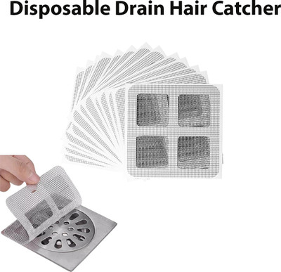 Imperic global Disposable Drain Hair Catcher Sticker Net Tub filter for Kitchen,Bathroom 30 Pcs Hair Wash Basin(White)