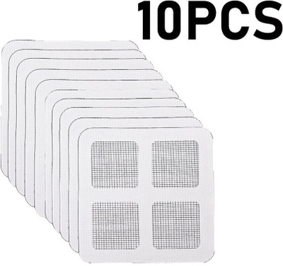 D-fix 10Pack Drain hair catcher, Shower Drain Sticker Net Stickers Hair Wash Basin(White)