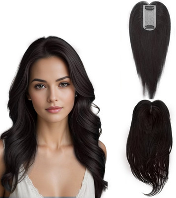 VIVIAN 2 Clip Matt  topper Clip in  Extension (Natural Brown) Hair Extension