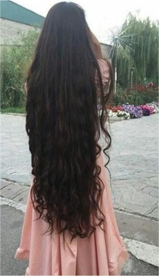 Alizz 40 inch super long natural brown curly looks like real beautiful german Hair Extension