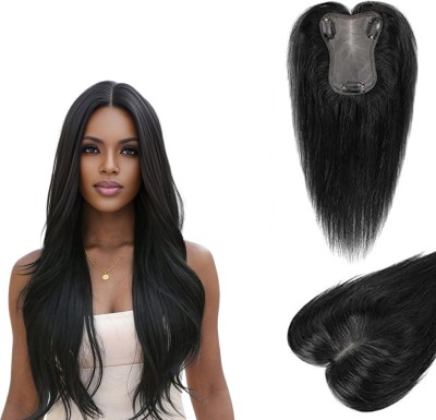 Blushia 3 Clip Matt  topper for Women Natural Color Clip in  Extension (Black) Hair Extension