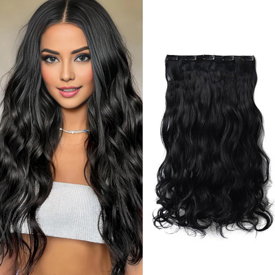 VIVIAN Silky Soft  Extensions And Wigs Women Curly/Wavy Black color Hair Extension