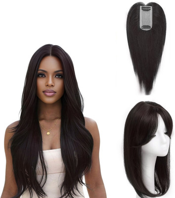 VIVIAN Women  Toppers Invisible Seamless 2 Clip in  Extension (Brown) Hair Extension