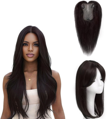 D-DIVINE 3 Clip Matt  topper Clip in  Extension (Natural Brown) Hair Extension