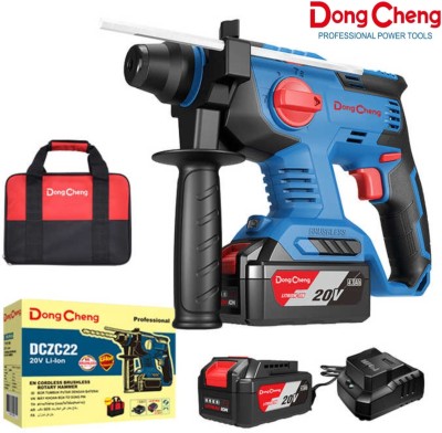 DONGCHENG MAYUR DONGCHENG DCZC22 Cordless Brushless Rotary Hammer 20V/4.0Ah*2 Battery 1 Charger Rated Impact Frequency 0-4500/min Rotary Hammer Drill(22 mm Chuck Size, 20 W)