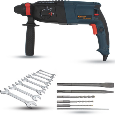 Walkers WKCB359M1 26mm Hammer Impact Drill Machine Forward/Reverse Rotation with 5Pcs SDS Plus Bits for Making Holes in Metal/Wood/Concrete Hammer Drill WKCB359M1 Hammer Drill(26 mm Chuck Size, 1200 W)