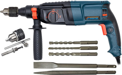 CHESTON 26mm 850W 900RPM 3 Modes Rotary Hammer Drill Machine with 3-Pcs Drill Bit | 2 Chisel & SDS Chuck Adapter Universal Drill for Drilling & Demolition Task Rotary Hammer Drill(26 mm Chuck Size, 850 W) CHESTON 26mm 850W 900RPM 3 Modes Rotary Hammer Drill Machine with 3-Pcs Drill Bit | 2 Chisel & SDS Chuck Adapter Universal Drill for Drilling & Demolition Task Rotary Hammer Drill(26 mm Chuck Size, 850 W)