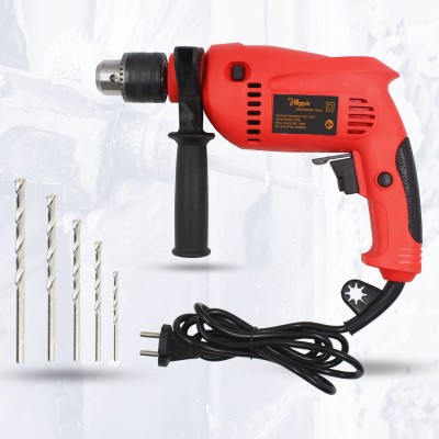 Hillgrove HGPD1M4 Power Drill Machine with 5 Drill Bits for Making Holes in Metal /Wood/Concrete with Reverse Rotation and Variable Speed Pistol Grip Drill Impact Driver(13 mm Chuck Size, 700 W)